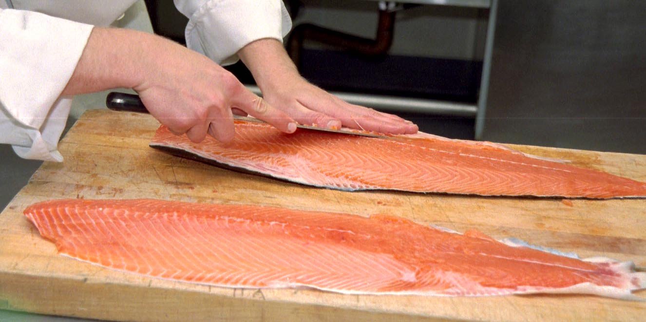 Filleting A Salmon